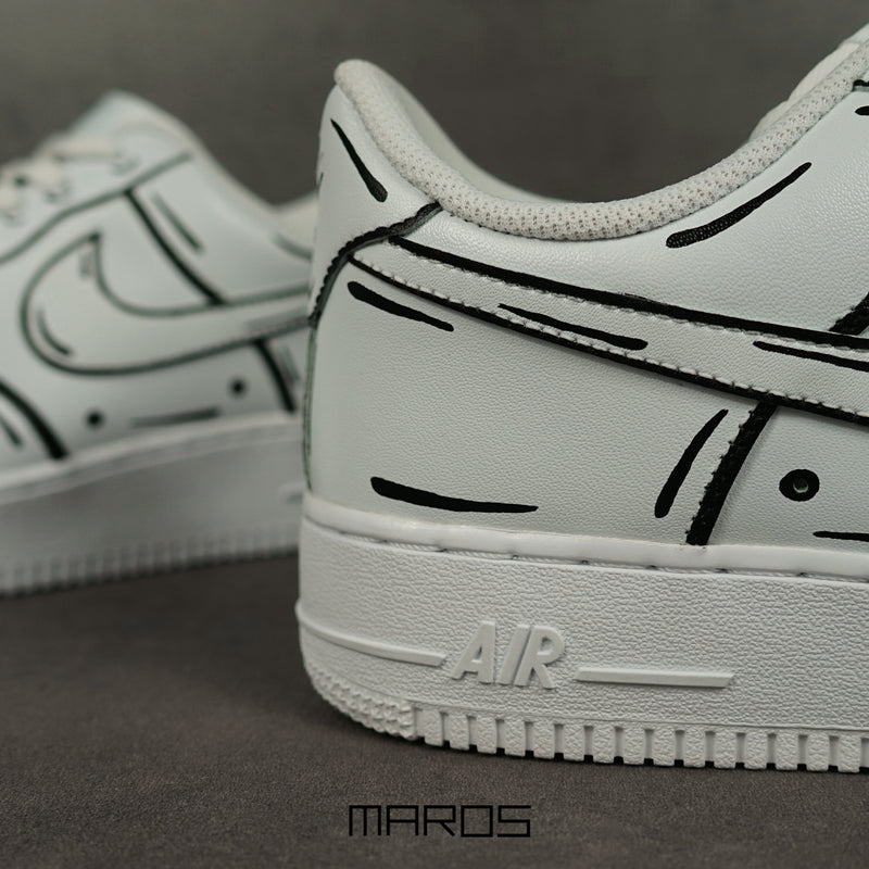 "Cartoon blanche 2" Air Force 1